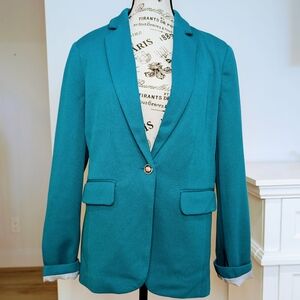 JULES & LEOPOLD | Women's Teal Textured Single Button Up Blazer Jacket NWOT